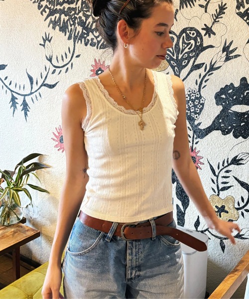 ROXY（ロキシー）の「SUMMER DAY /ロキシーリブレースタンクトップ（タンクトップ・レディース・ブルー/ミント/ナチュラル/マルチ・LARGE/MEDIUM/SMALL）」の2枚目の写真