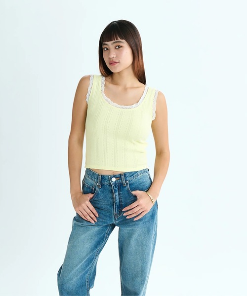 ROXY（ロキシー）の「SUMMER DAY /ロキシーリブレースタンクトップ（タンクトップ・レディース・ブルー/ミント/ナチュラル/マルチ・LARGE/MEDIUM/SMALL）」の3枚目の写真