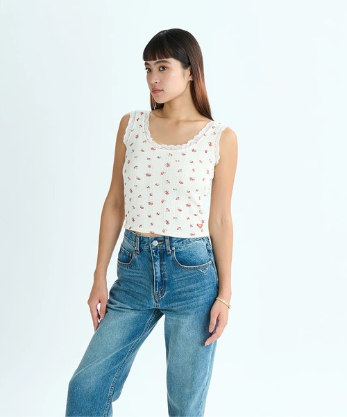 ROXY（ロキシー）の「SUMMER DAY /ロキシーリブレースタンクトップ（タンクトップ・レディース・ブルー/ミント/ナチュラル/マルチ・LARGE/MEDIUM/SMALL）」の8枚目の写真