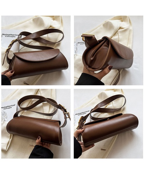 セール】レザータッチワイドフラップショルダーバッグ