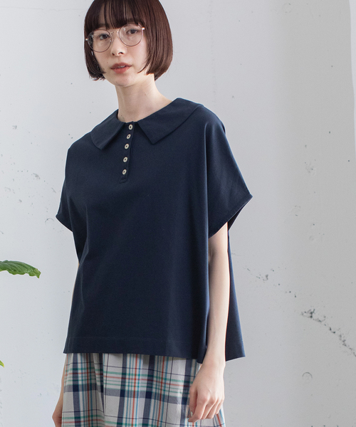 美品✨PLEATSPLEASE 半袖　カットソー　グレー　ボタン　襟 PLEATS PLEASE(プリーツプリーズ) 半袖カットソーPP02FK113