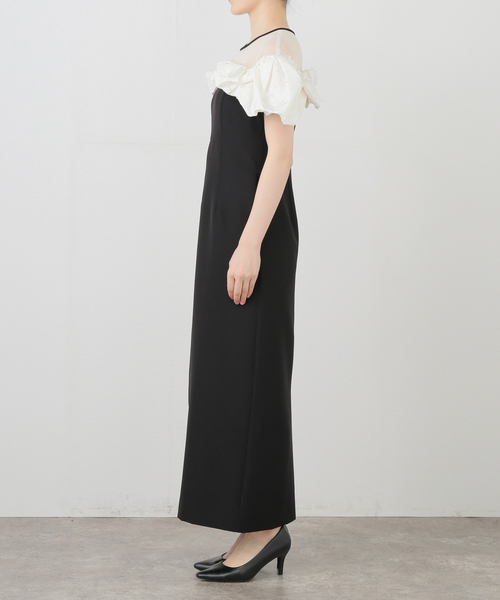 La TOTALITE(ラトータリテ)の「フリルバイカラードレス(ドレス・レディース・ブラック・FREE)」の3枚目の写真