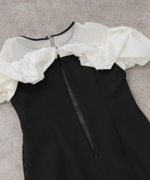 La TOTALITE(ラトータリテ)の「フリルバイカラードレス(ドレス・レディース・ブラック・FREE)」の10枚目の写真