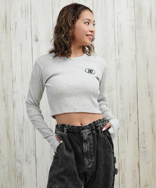 DC（ディーシー）の「DC/ディーシー TELECO SHORT LS ロンT LLT254311（Tシャツ/カットソー・レディース・ブラック/スミクロ/ホワイト/ベージュ/グレー・M/L）」の4枚目の写真