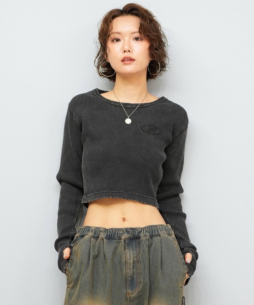 DC（ディーシー）の「DC/ディーシー TELECO SHORT LS ロンT LLT254311（Tシャツ/カットソー・レディース・ブラック/スミクロ/ホワイト/ベージュ/グレー・M/L）」の3枚目の写真
