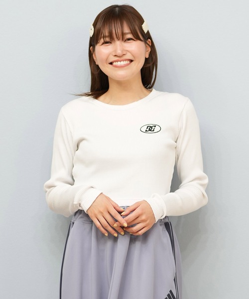 DC（ディーシー）の「DC/ディーシー TELECO SHORT LS ロンT LLT254311（Tシャツ/カットソー・レディース・ブラック/スミクロ/ホワイト/ベージュ/グレー・M/L）」の6枚目の写真