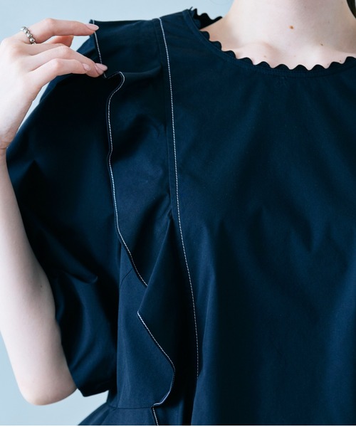 未使用■Audie a Muses■38■タックフリルブラウス■黒■定価3.1万 Audie a Muses ブラウス シャツ 「追加」タックフリルブラウス