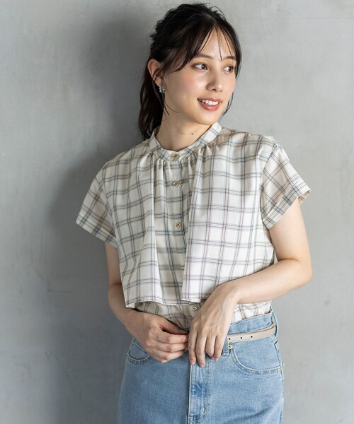 ANY SIS(エニィスィス)の「【洗える】バンドカラーレイヤード ブラウス(シャツ/ブラウス・レディース・ネイビー系5/アイボリー系5/オレンジ系/スカイブルー系・X-LARGE)」の17枚目の写真