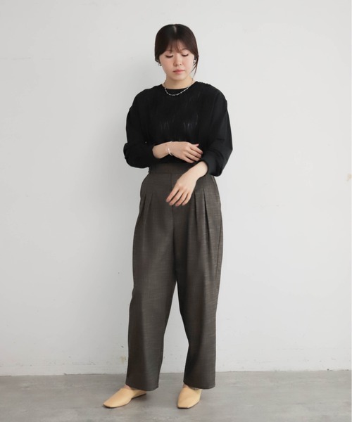 NOMBRE IMPAIR（ノンブルアンペール）の「クラシックチェック　サイド釦パンツ（その他パンツ・レディース・ブラウン/ブラック・FREE）」の6枚目の写真