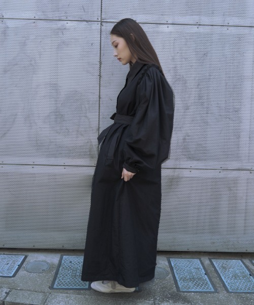 HONEY MI HONEY（ハニーミーハニー）の「tulle layered trench coat（トレンチコート・レディース・アイボリー/ブラック・FREE）」の7枚目の写真