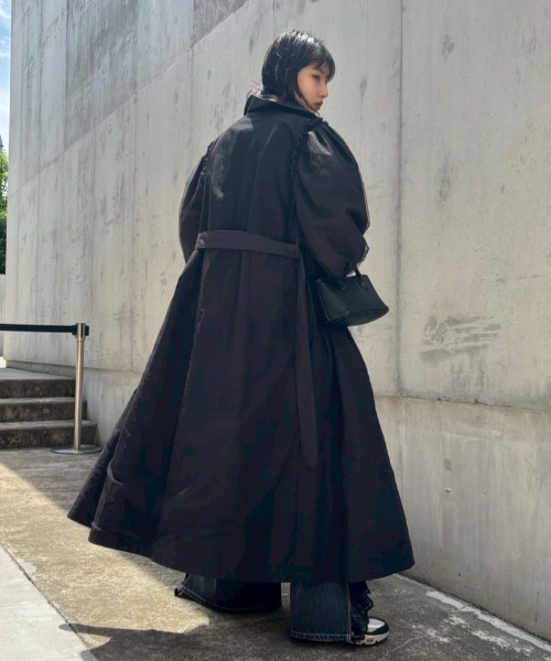 HONEY MI HONEY（ハニーミーハニー）の「tulle layered trench coat（トレンチコート・レディース・アイボリー/ブラック・FREE）」の16枚目の写真