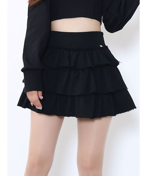 EATME(イートミー)の「スウェットフリルスカート(スカート・レディース・ネイビー/ブラック/グレー・FREE)」の2枚目の写真