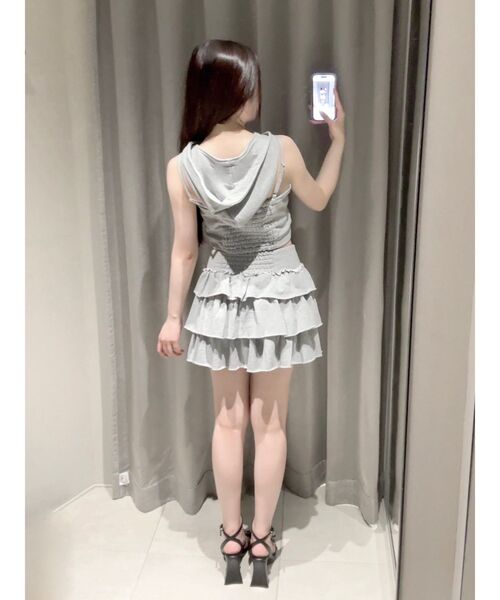 EATME(イートミー)の「スウェットフリルスカート(スカート・レディース・ネイビー/ブラック/グレー・FREE)」の5枚目の写真