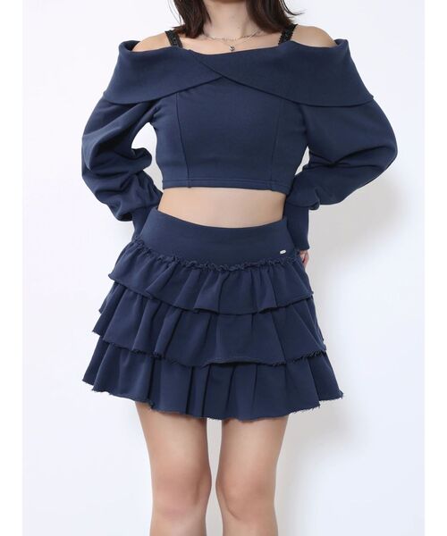 EATME(イートミー)の「スウェットフリルスカート(スカート・レディース・ネイビー/ブラック/グレー・FREE)」の8枚目の写真