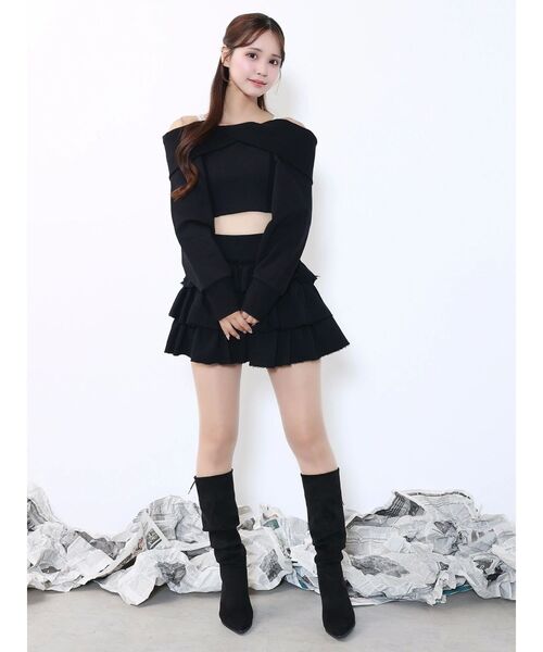 EATME(イートミー)の「スウェットフリルスカート(スカート・レディース・ネイビー/ブラック/グレー・FREE)」の10枚目の写真