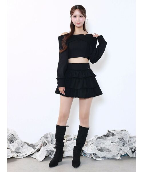 EATME(イートミー)の「スウェットフリルスカート(スカート・レディース・ネイビー/ブラック/グレー・FREE)」の11枚目の写真