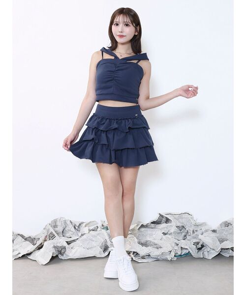 EATME(イートミー)の「スウェットフリルスカート(スカート・レディース・ネイビー/ブラック/グレー・FREE)」の14枚目の写真