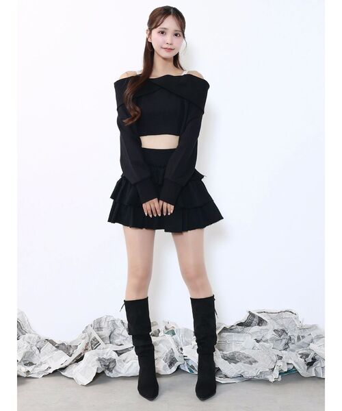 EATME(イートミー)の「スウェットフリルスカート(スカート・レディース・ネイビー/ブラック/グレー・FREE)」の16枚目の写真