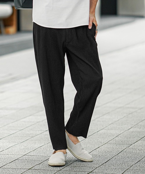 SOMEDIFF(サムディフ)の「【SOMEDIFF】プリーツロングパンツ イージーパンツ メンズ テーパード ブラック グレー サムディフ 春服(その他パンツ・メンズ・ブラック/グレー/カーキ・M/L/XL)」の5枚目の写真