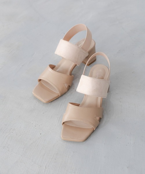 Elura(エルーラ)の「ゴムベルトヒールサンダル(サンダル・レディース・ブラック/ベージュ・LARGE/MEDIUM/SMALL)」の4枚目の写真