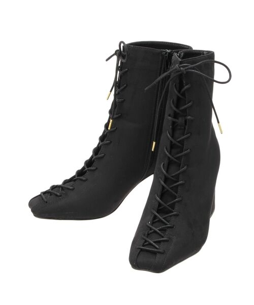 MERCURYDUO（マーキュリーデュオ）の「レースアップフェイクスエードブーツ（ブーツ・レディース・ブラック/ブラウン・36/38）」の8枚目の写真