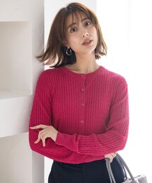 ANY SIS（エニィスィス）の「ケーブルニット カーディガン（カーディガン/ボレロ）」