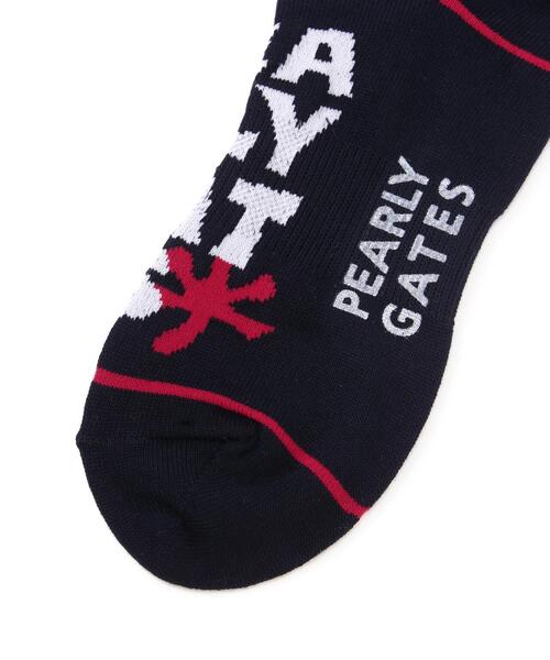 PEARLY GATES（パーリーゲイツ）の「【PEARLY GATES】BIGロゴショートソックス (LADIES)（ソックス/靴下・レディース・ホワイト/グリーン系その他/ネイビー・FREE）」の6枚目の写真