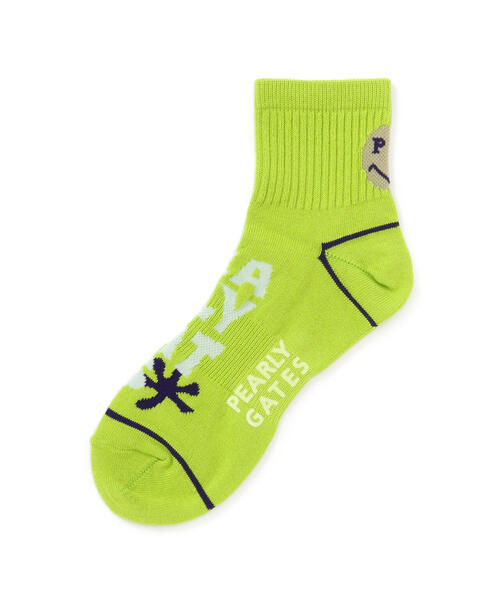 PEARLY GATES（パーリーゲイツ）の「【PEARLY GATES】BIGロゴショートソックス (LADIES)（ソックス/靴下・レディース・ホワイト/グリーン系その他/ネイビー・FREE）」の2枚目の写真