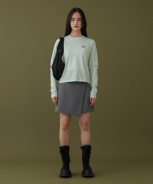 DISPATCHER NO.8(ディスパッチャーナンバーエイト)の「メッセージシシュウコンパクトロンTEE(Tシャツ/カットソー・レディース・オフホワイト/ブラウン/ライトグリーン・ONE SIZE)」の20枚目の写真