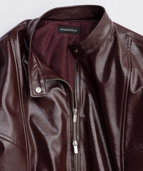 MAISON SPECIAL(メゾンスペシャル)の「Enamel Blouson/エナメルブルゾン(ブルゾン・レディース・ボルドー/ベージュ・FREE)」の12枚目の写真