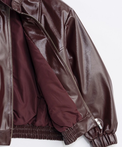 MAISON SPECIAL(メゾンスペシャル)の「Enamel Blouson/エナメルブルゾン(ブルゾン・レディース・ボルドー/ベージュ・FREE)」の14枚目の写真