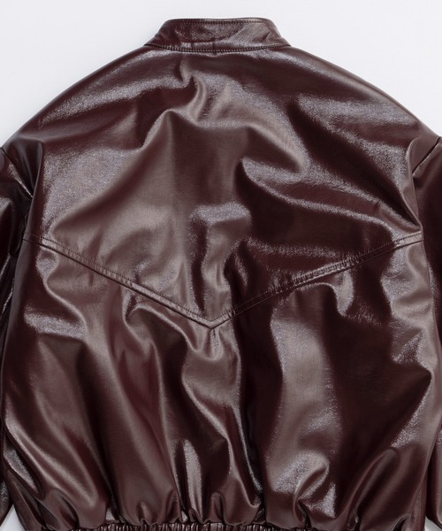 MAISON SPECIAL(メゾンスペシャル)の「Enamel Blouson/エナメルブルゾン(ブルゾン・レディース・ボルドー/ベージュ・FREE)」の16枚目の写真