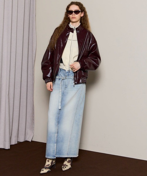 MAISON SPECIAL(メゾンスペシャル)の「Enamel Blouson/エナメルブルゾン(ブルゾン・レディース・ボルドー/ベージュ・FREE)」の6枚目の写真