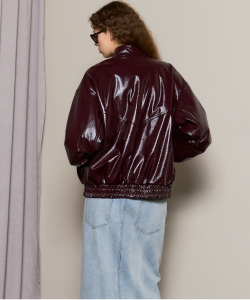 MAISON SPECIAL(メゾンスペシャル)の「Enamel Blouson/エナメルブルゾン(ブルゾン・レディース・ボルドー/ベージュ・FREE)」の9枚目の写真