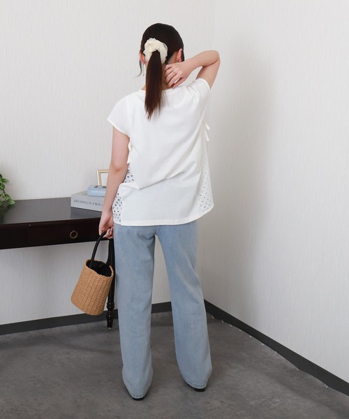 libelle more（リベル モア）の「サイド刺繍レース切替カットソー（Tシャツ/カットソー・レディース・ブルー/ブラック/イエロー/オフホワイト・L/M）」の14枚目の写真