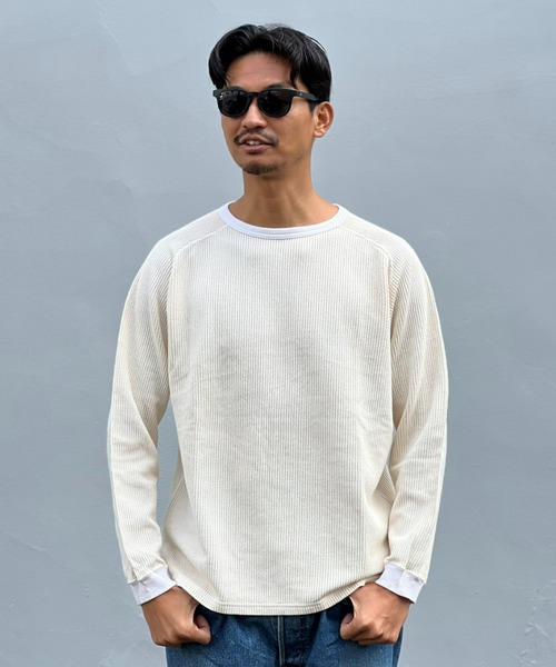Good On(グッドオン)の「【GOOD ON】LS RIB KNIT(ニット/セーター・メンズ・ブルー系その他/ナチュラル/ブラック・LARGE/X-LARGE/MEDIUM)」の2枚目の写真