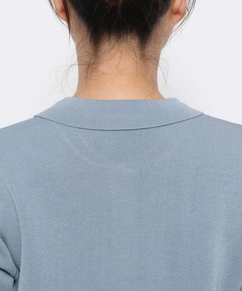 mysty woman（ミスティウーマン）の「ポケツキニットポロカーディガン　582022（カーディガン/ボレロ・レディース・グレイッシュブルー/アイボリー/ネイビー・FREE）」の12枚目の写真