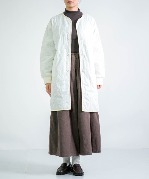 D.M.G.（ドミンゴ）の「[D.M.G. / ディーエムジー] ナイロンリップキルトライナーコート（ダウンジャケット/コート・レディース・ベージュ/ホワイト・FREE）」の7枚目の写真