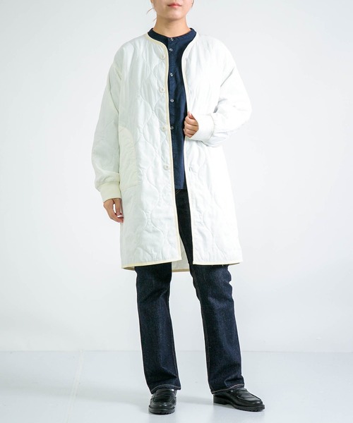 D.M.G.（ドミンゴ）の「[D.M.G. / ディーエムジー] ナイロンリップキルトライナーコート（ダウンジャケット/コート・レディース・ベージュ/ホワイト・FREE）」の9枚目の写真