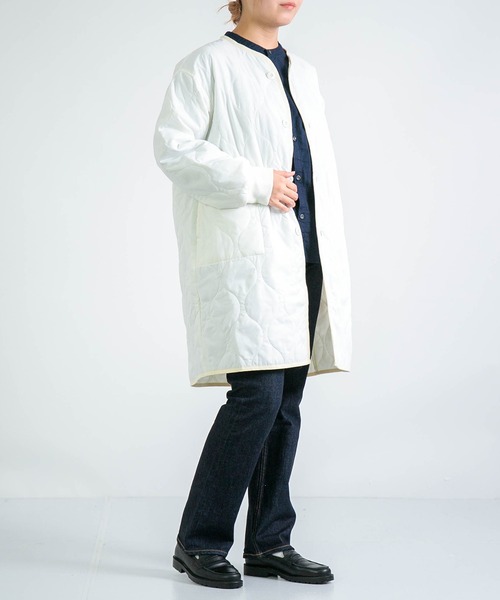 D.M.G.（ドミンゴ）の「[D.M.G. / ディーエムジー] ナイロンリップキルトライナーコート（ダウンジャケット/コート・レディース・ベージュ/ホワイト・FREE）」の10枚目の写真