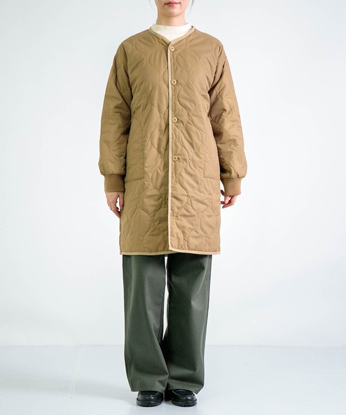 D.M.G.（ドミンゴ）の「[D.M.G. / ディーエムジー] ナイロンリップキルトライナーコート（ダウンジャケット/コート・レディース・ベージュ/ホワイト・FREE）」の5枚目の写真