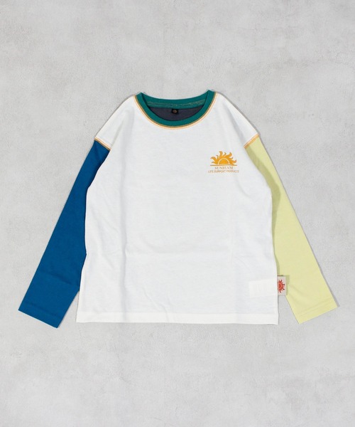 Life Support Products（ライフサポートプロダクツ）の「【防汚加工】ワンポイントラインスリ－ブロンＴ（Tシャツ/カットソー・キッズ・ホワイト系その他/チャコール/マスタード/ライトピンク/グレー系その他/オフホワイト/杢グレー/オレンジ系その他・80/90/95/100/110/120/130/140/150）」の15枚目の写真