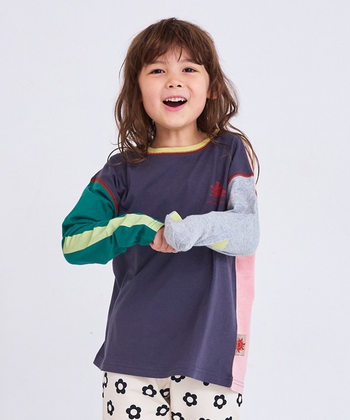 Life Support Products（ライフサポートプロダクツ）の「【防汚加工】ワンポイントラインスリ－ブロンＴ（Tシャツ/カットソー・キッズ・ホワイト系その他/チャコール/マスタード/ライトピンク/グレー系その他/オフホワイト/杢グレー/オレンジ系その他・80/90/95/100/110/120/130/140/150）」の13枚目の写真