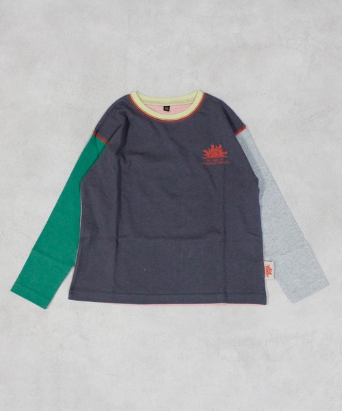 Life Support Products（ライフサポートプロダクツ）の「【防汚加工】ワンポイントラインスリ－ブロンＴ（Tシャツ/カットソー・キッズ・ホワイト系その他/チャコール/マスタード/ライトピンク/グレー系その他/オフホワイト/杢グレー/オレンジ系その他・80/90/95/100/110/120/130/140/150）」の11枚目の写真