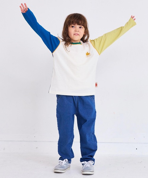 Life Support Products（ライフサポートプロダクツ）の「【防汚加工】ワンポイントラインスリ－ブロンＴ（Tシャツ/カットソー・キッズ・ホワイト系その他/チャコール/マスタード/ライトピンク/グレー系その他/オフホワイト/杢グレー/オレンジ系その他・80/90/95/100/110/120/130/140/150）」の9枚目の写真