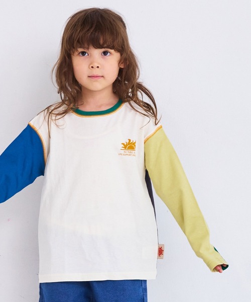 Life Support Products（ライフサポートプロダクツ）の「【防汚加工】ワンポイントラインスリ－ブロンＴ（Tシャツ/カットソー・キッズ・ホワイト系その他/チャコール/マスタード/ライトピンク/グレー系その他/オフホワイト/杢グレー/オレンジ系その他・80/90/95/100/110/120/130/140/150）」の17枚目の写真