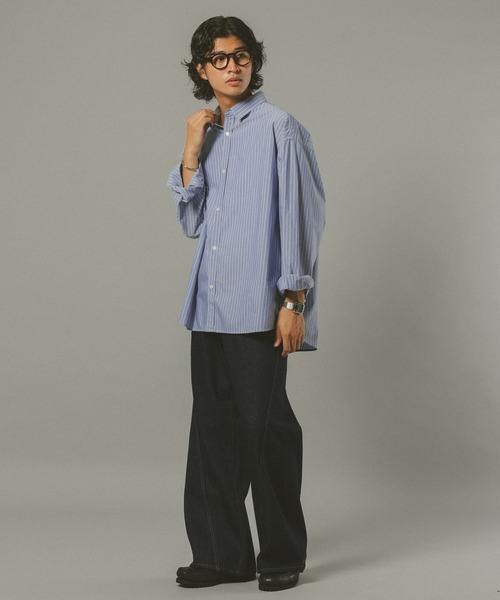 RAGEBLUE（レイジブルー）の「ストライプ柄ブロードシャツ（シャツ/ブラウス・メンズ・グレー系その他/ブルー系その他・LARGE/MEDIUM/SMALL）」の10枚目の写真