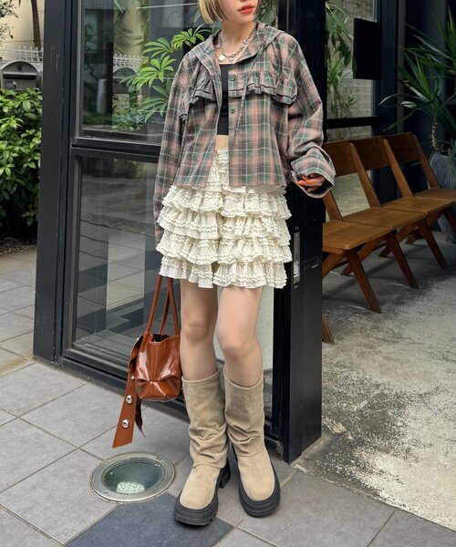 w closet（ダブルクローゼット）の「【25AW】ベルト付カバーミドルブーツ（ブーツ・レディース・ブラック/ベージュ/ブラウン・SMALL/LARGE/MEDIUM）」の6枚目の写真