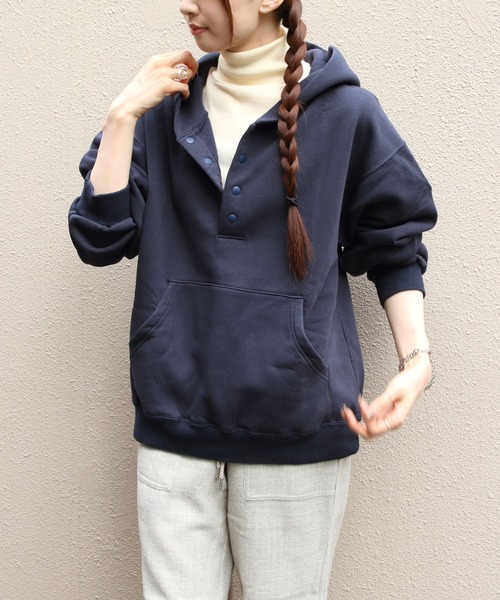 セール】MEYAME/メヤメ ハーフボタンフーディー HALF BUTTON HOODIE