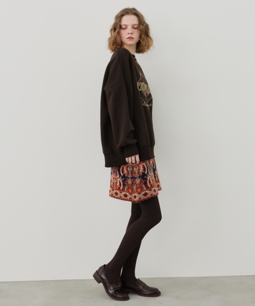 Unitage（ユニテージ）の「ブークレ総柄ジャガードニットミニスカート（スカート・レディース・ネイビー/ピンク・FREE）」の20枚目の写真